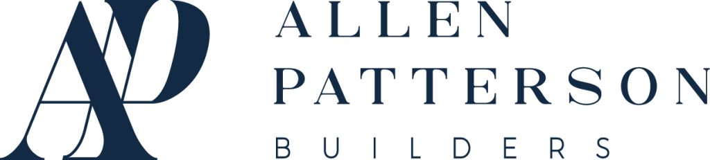 Logo for Allen Patterson Builders featuring a large, stylized AP monogram on the left and the company name Allen Patterson Builders in bold, uppercase letters on the right.